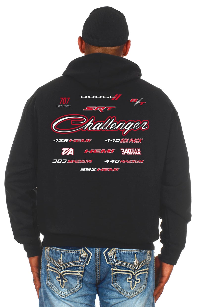 JH DESIGN GROUP Men's Dodge Challenger Hoodie Collage Full Zip Up Black Sweatshirt (Medium, CLG6-black) - Image 3